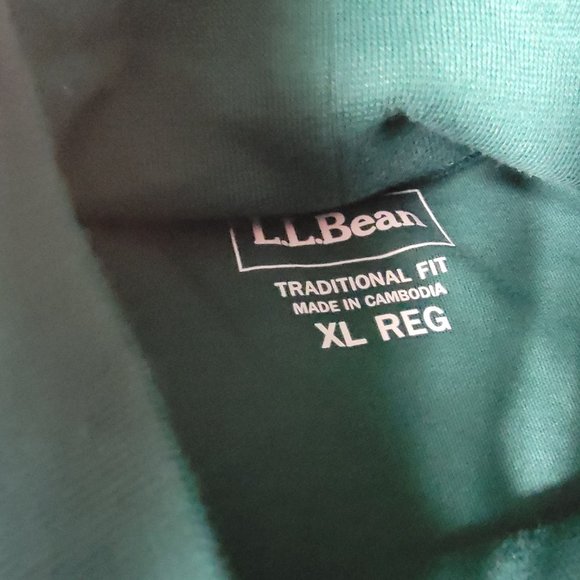 LL Bean Mens XL Green Gray Traditional Fit Long Sleeve Turtleneck Shirts - Picture 3 of 7